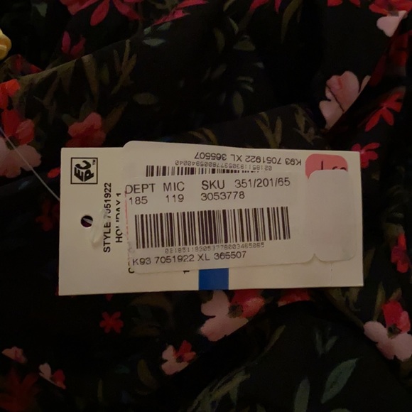 NWT CeCe Crew Neck Balloon Sleeve Garden Dress Black XL - Picture 4 of 4